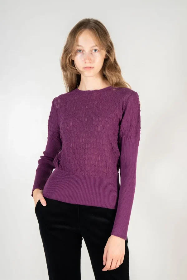 Erotokritos Knitwear | Tops & Shirts*Alix - Textured Lace Sweater with large Rib Trimmings