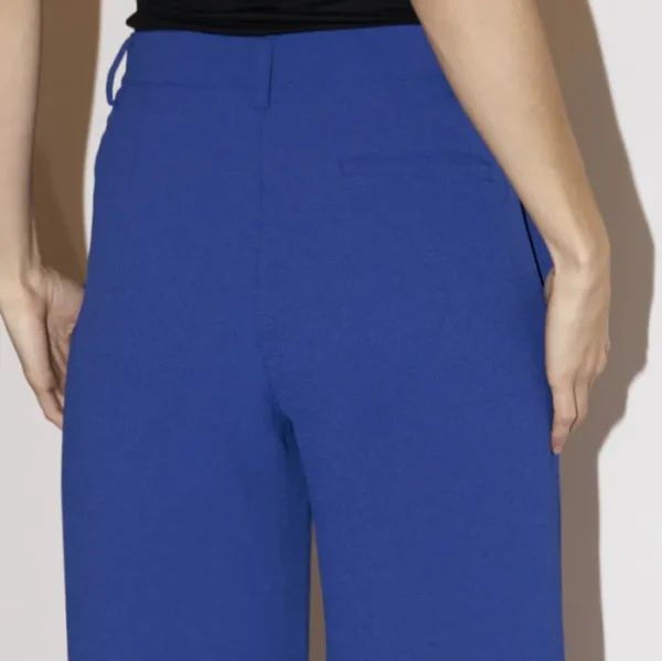 Erotokritos Bottoms*Amber - Wide Leg Fluid Crepe Pants - Blue