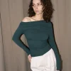 Erotokritos Tops & Shirts*Anitra - Ruched Ribbed Top - Green