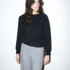 Erotokritos Knitwear | Tops & Shirts*Arya - Textured Boat Neck Sweater - Black