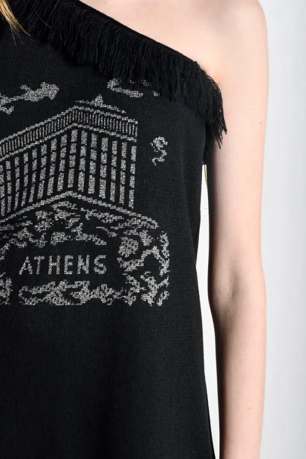 Erotokritos Knitwear | Dresses*Athens 5 - One Shoulder Short Knitted dress