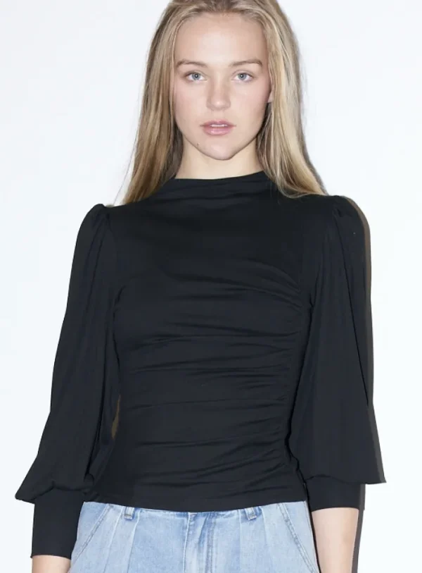 Erotokritos Tops & Shirts*Avery - Ruched Jersey Top - Black