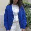 Erotokritos Knitwear | Coats & Jackets*Bea M - Chunky Cosy Cardigan with Bijoux buttons - Blue