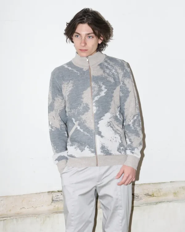 Erotokritos Knitwear | Coats & Jackets*Bowen - Knitted Jacket with pockets - Abstract Marble