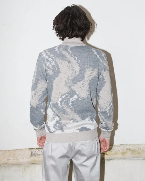 Erotokritos Knitwear | Coats & Jackets*Bowen - Knitted Jacket with pockets - Abstract Marble