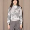 Erotokritos Knitwear | Tops & Shirts*Brienne - Abstract Pattern Jacquard Turtle Neck Sweater - Beige