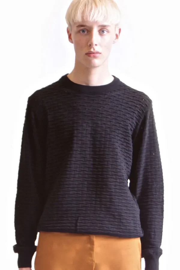 Erotokritos Tops & Shirts*Bryce - Textured Sweater - Black