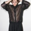 Erotokritos Tops & Shirts*Chelsea - Sequin Fringed Tull Shirt - Black - M