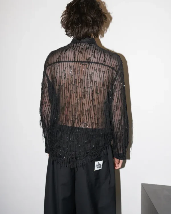 Erotokritos Tops & Shirts*Chelsea - Sequin Fringed Tull Shirt - Black - M