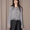 Erotokritos Knitwear | Coats & Jackets*Cley - Knitted Fringed Jacket - Metallic Grey