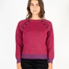 Erotokritos Knitwear | Tops & Shirts*Cloe - Checkerboard Jacquard Sweater with Glass Buttons