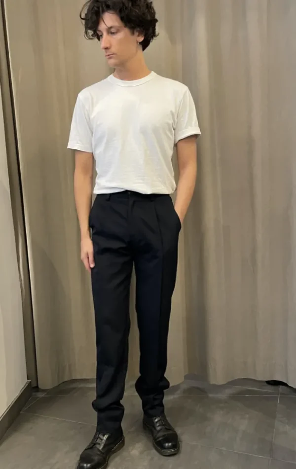 Erotokritos Bottoms*Damien-Tailored Pants With Middle Pleat-Wool
