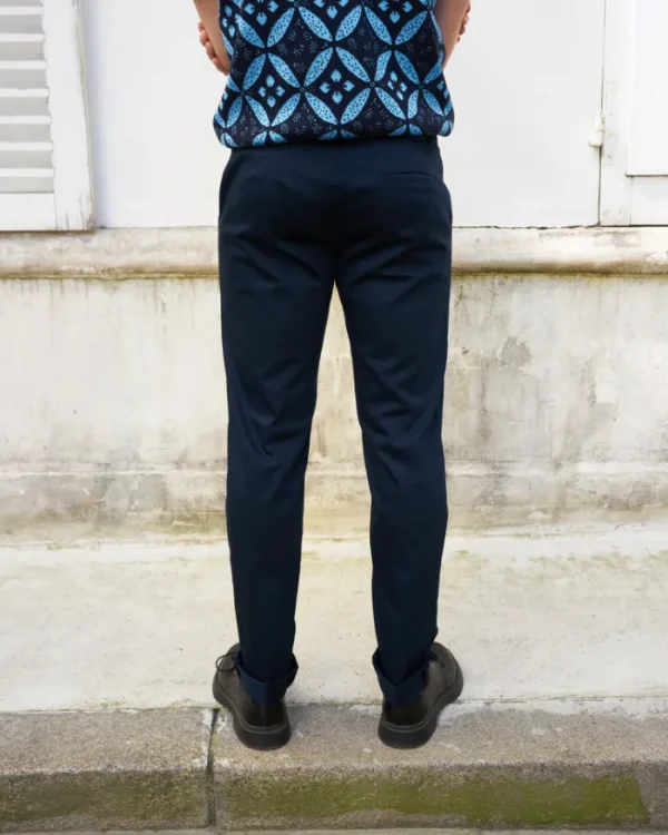 Erotokritos Bottoms*Damien-Tailored Pants With Middle Pleat-Navy