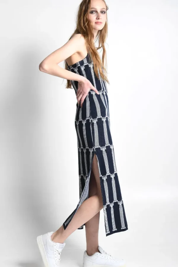 Erotokritos Knitwear | Dresses*Delphi 3 - Long Knitted Dress With Greek Columns Pattern