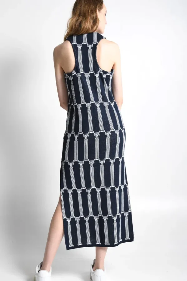 Erotokritos Knitwear | Dresses*Delphi 3 - Long Knitted Dress With Greek Columns Pattern