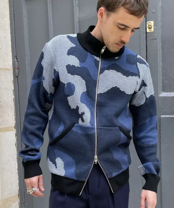 Erotokritos Knitwear | Coats & Jackets*Din - High Neck Jacquard Knitted Jacket