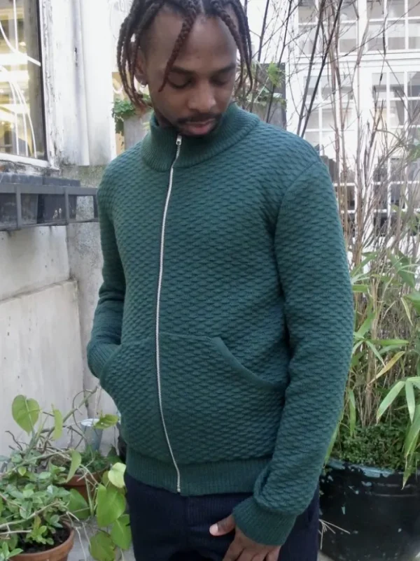 Erotokritos Knitwear | Coats & Jackets*Dorian-Bottle Green Knitted Jacket with pockets