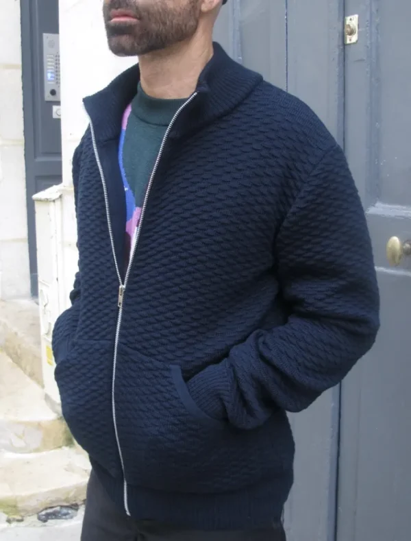 Erotokritos Knitwear | Coats & Jackets*Dorian-Navy Knitted Jacket with pockets