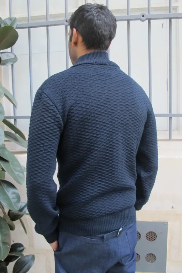 Erotokritos Knitwear | Coats & Jackets*Dorian-Navy Knitted Jacket with pockets