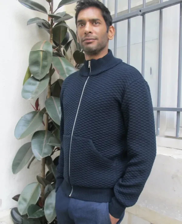 Erotokritos Knitwear | Coats & Jackets*Dorian-Navy Knitted Jacket with pockets