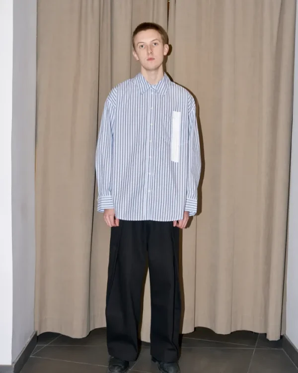Erotokritos Tops & Shirts*Elan - Oversized Hand Painted Stripe Shirt