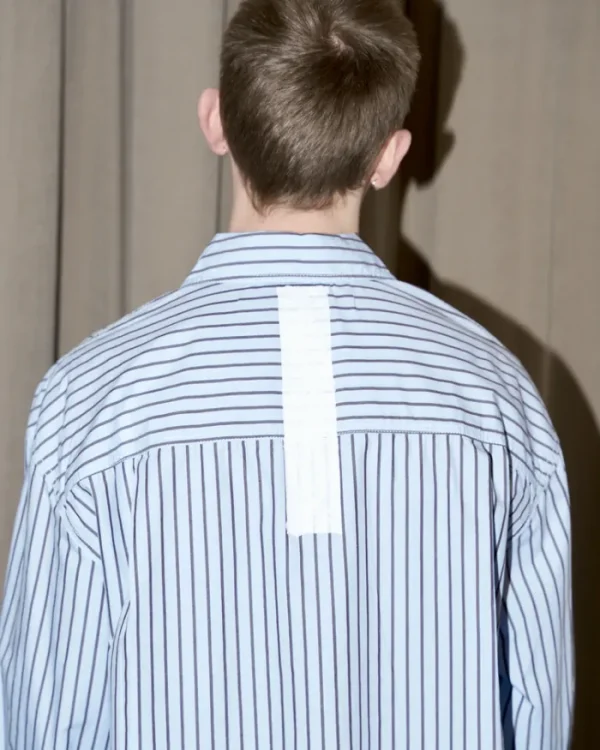 Erotokritos Tops & Shirts*Elan - Oversized Hand Painted Stripe Shirt