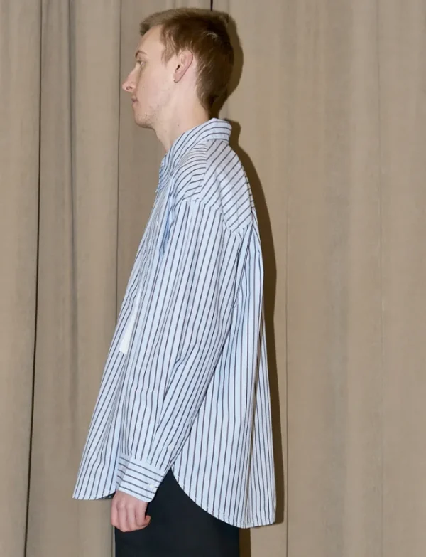 Erotokritos Tops & Shirts*Elan - Oversized Hand Painted Stripe Shirt