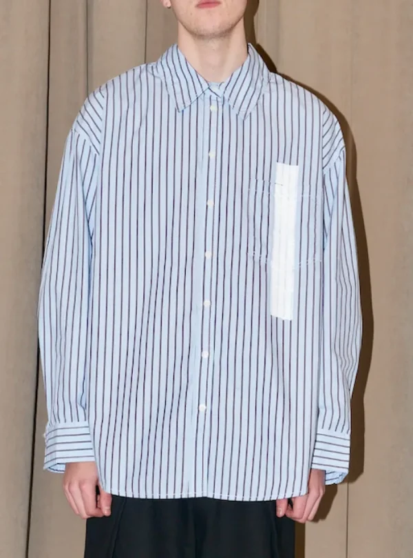 Erotokritos Tops & Shirts*Elan - Oversized Hand Painted Stripe Shirt