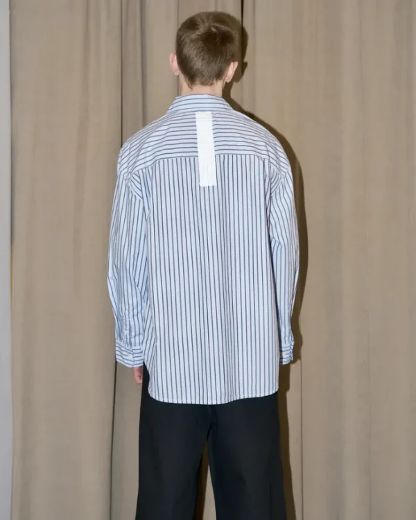 Erotokritos Tops & Shirts*Elan - Oversized Hand Painted Stripe Shirt