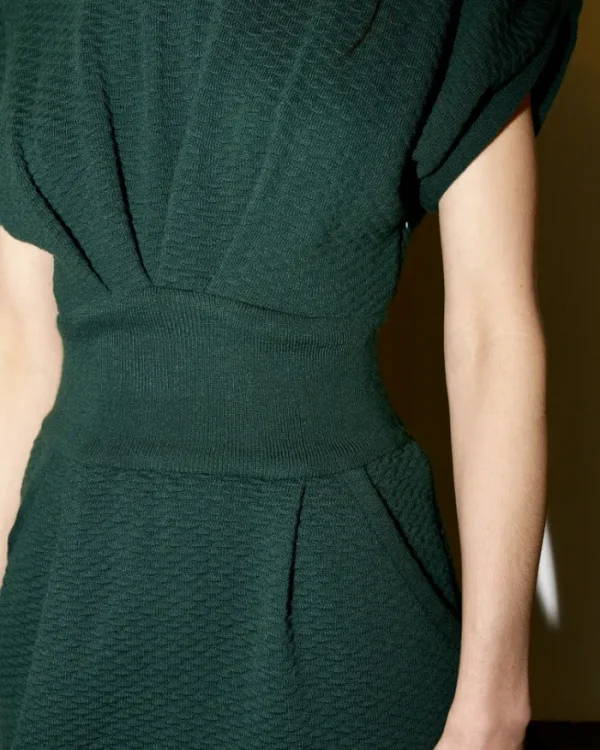 Erotokritos Dresses | Knitwear*Faryn - Textured Knitted Dress - Emerald Green