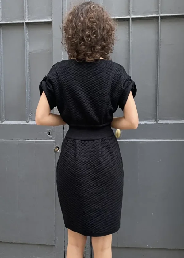 Erotokritos Dresses | Knitwear*Faryn - Textured Knitted Dress - Metallic Black