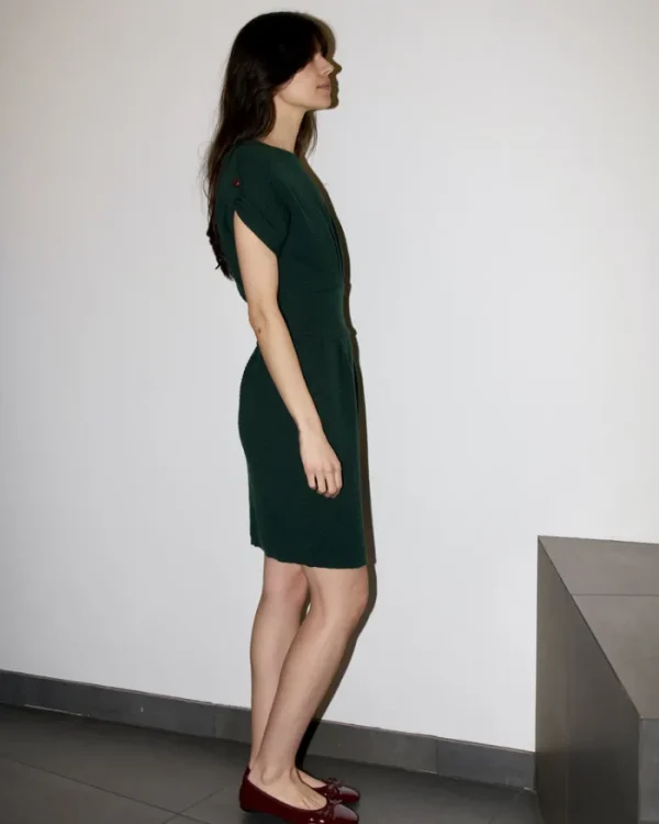 Erotokritos Dresses | Knitwear*Faryn - Textured Knitted Dress - Emerald Green