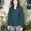 Erotokritos Coats & Jackets | Knitwear*Fawna - Tailored Kniited Blazer - Dark Green