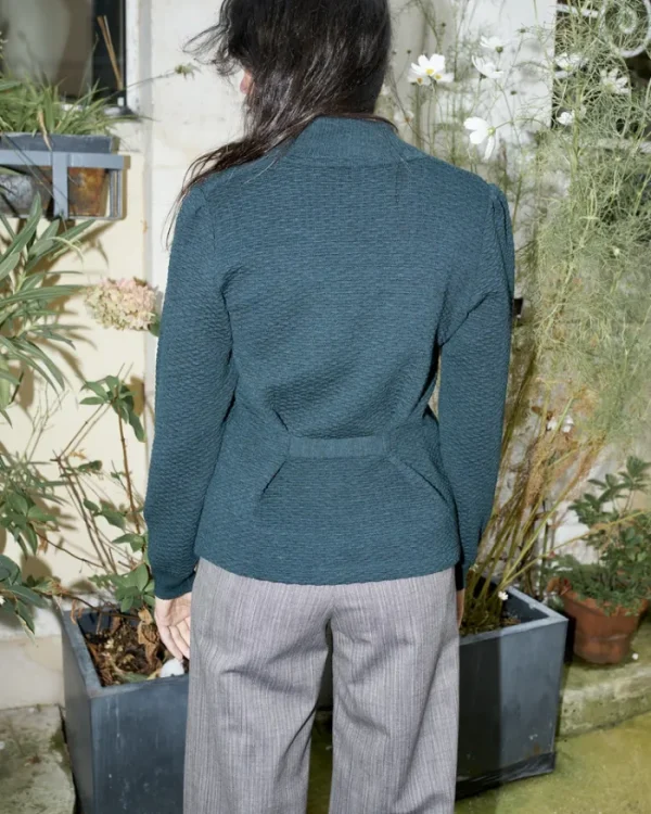 Erotokritos Coats & Jackets | Knitwear*Fawna - Tailored Kniited Blazer - Dark Green