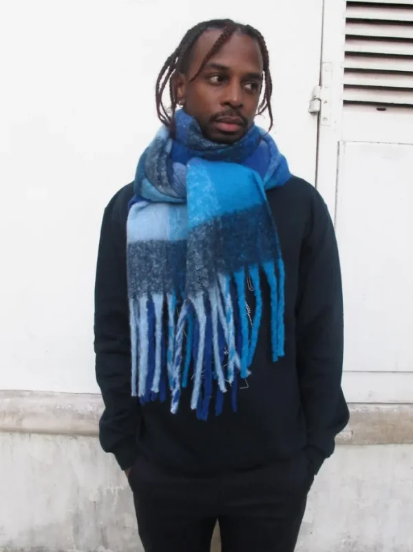 Erotokritos Scarves | Knitwear*Fluffy Blue large scarf-unisex