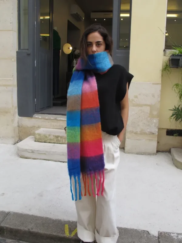 Erotokritos Scarves | Knitwear*Fluffy multi colored large scarf-woman/man