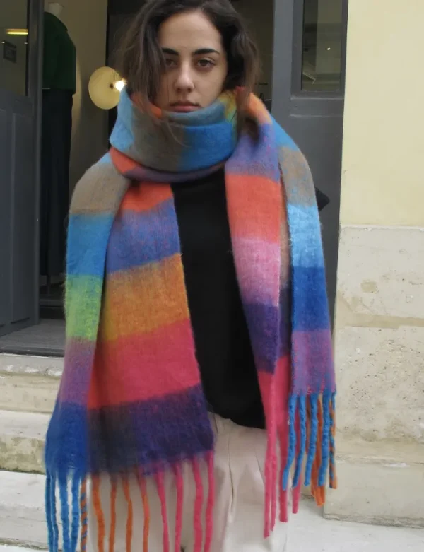 Erotokritos Scarves | Knitwear*Fluffy multi colored large scarf-woman/man