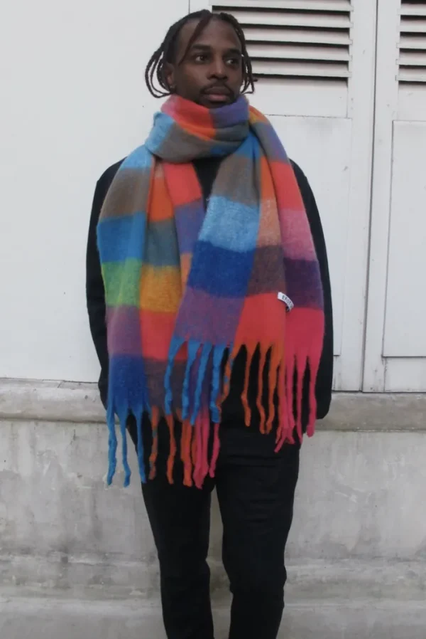 Erotokritos Scarves | Knitwear*Fluffy multi colored large scarf-woman/man