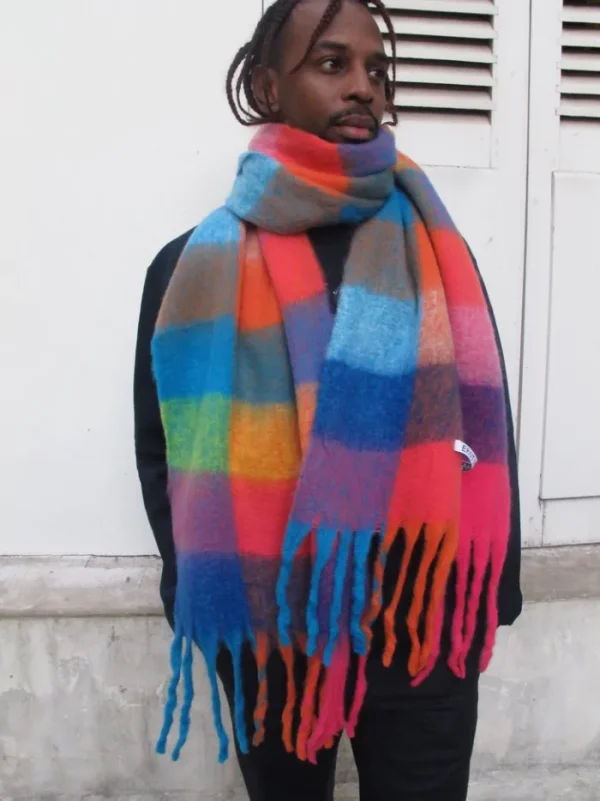 Erotokritos Scarves | Knitwear*Fluffy multi colored large scarf-woman/man