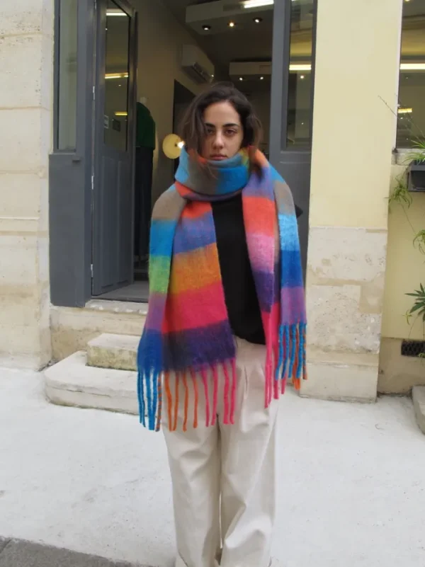 Erotokritos Scarves | Knitwear*Fluffy multi colored large scarf-woman/man