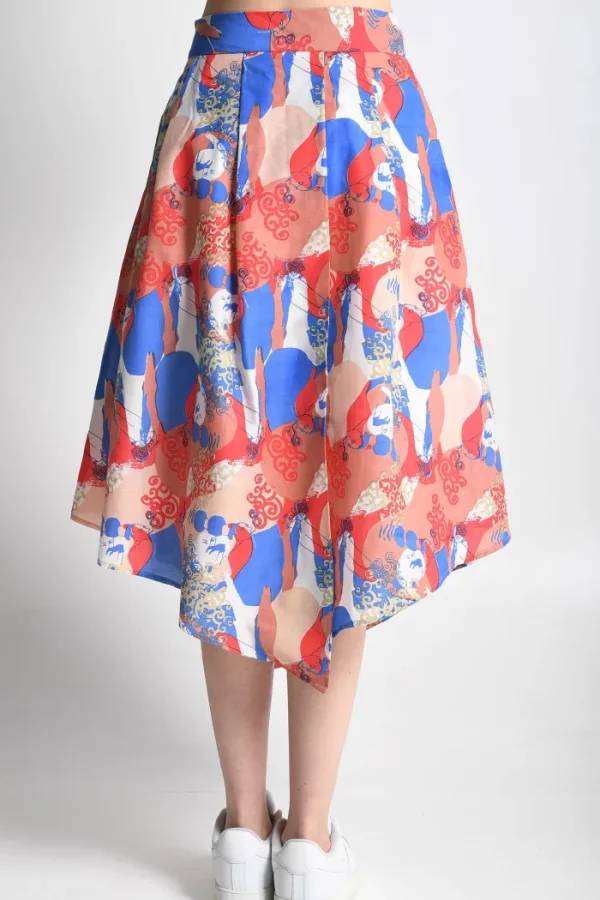 Erotokritos Bottoms*Iris 5 Printed Pleated midi Skirt