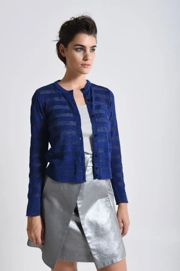 Erotokritos Knitwear | Coats & Jackets*Ivane Mesh Stripe Lurex Cardigan