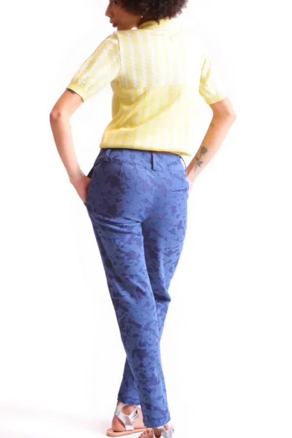 Erotokritos Bottoms*Ivee - Printed Denim Stretch Slim Pants