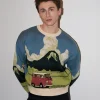 Erotokritos Knitwear | Tops & Shirts*Jack - Landscape Jacquard Warm Sweater - Blue