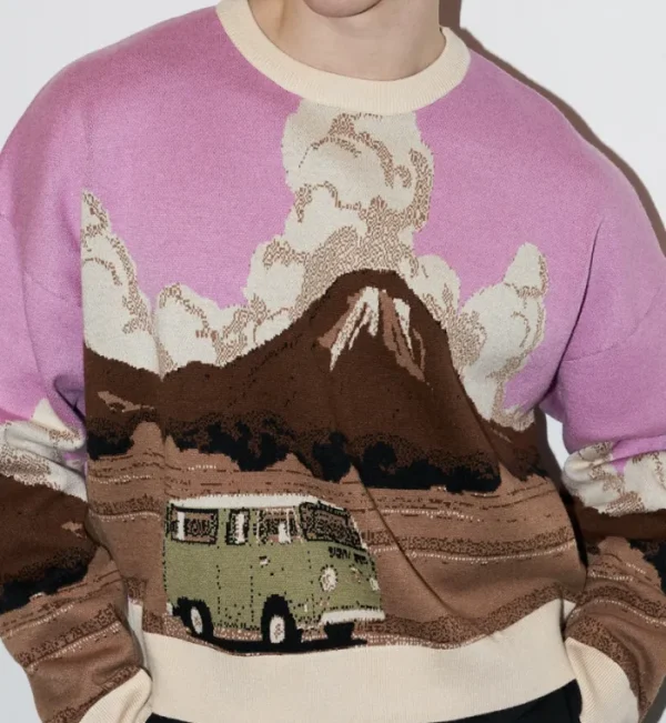 Erotokritos Knitwear | Tops & Shirts*Jack - Landscape Jacquard Warm Sweater - Pink