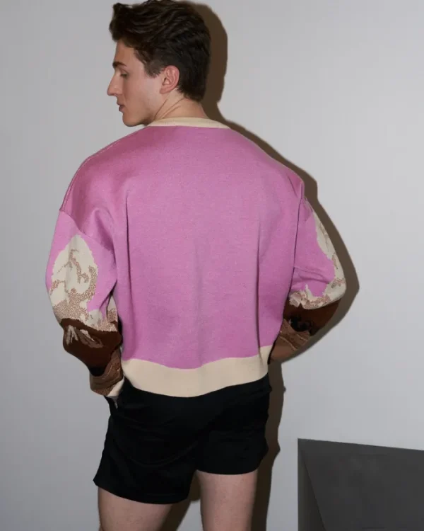 Erotokritos Knitwear | Tops & Shirts*Jack - Landscape Jacquard Warm Sweater - Pink