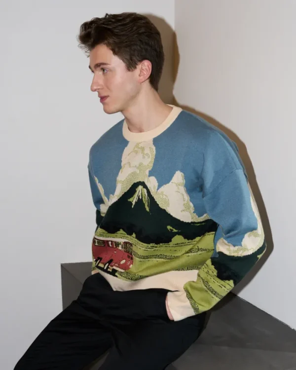 Erotokritos Knitwear | Tops & Shirts*Jack - Landscape Jacquard Warm Sweater - Blue