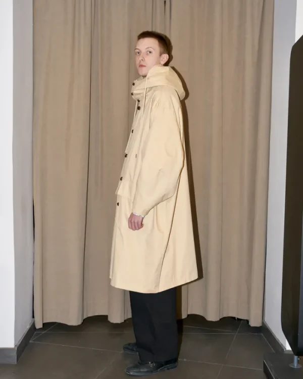 Erotokritos Coats & Jackets*Josh - Oversized Tailored High Collar Hooded Trench Coat - Beige