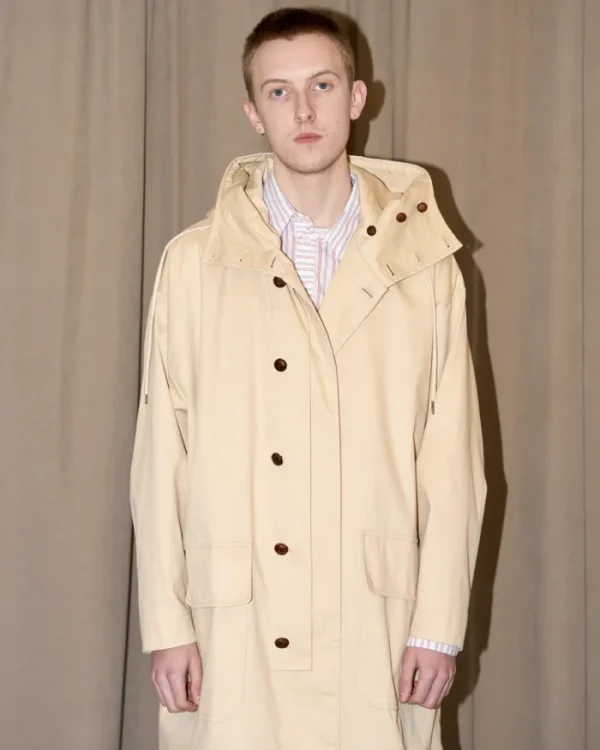Erotokritos Coats & Jackets*Josh - Oversized Tailored High Collar Hooded Trench Coat - Beige