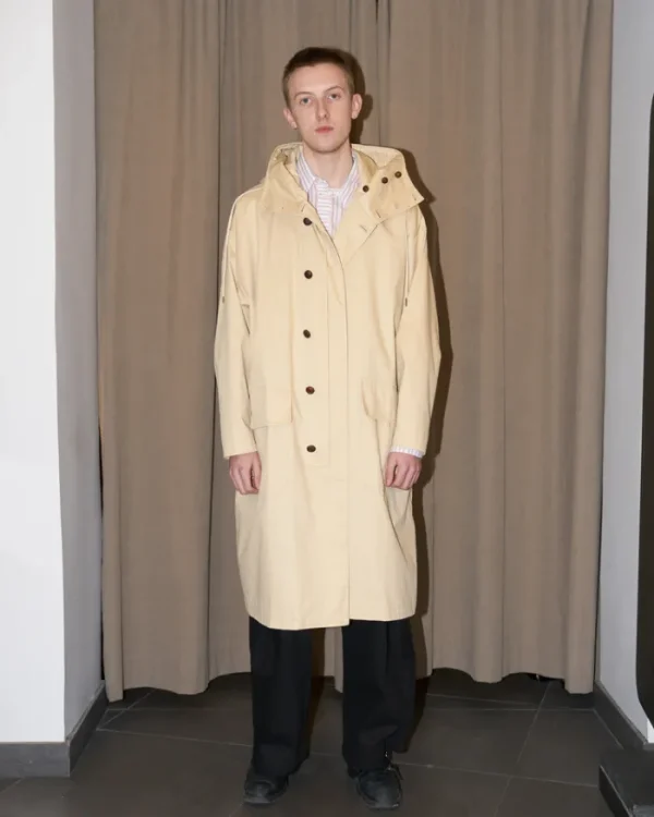 Erotokritos Coats & Jackets*Josh - Oversized Tailored High Collar Hooded Trench Coat - Beige